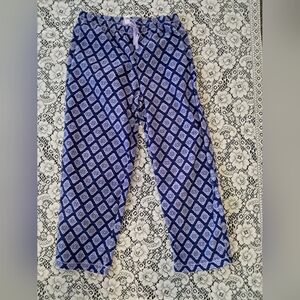Like NEW 2 Piece Fleece Pants LOUNGE PAJAMAS COMFY Blue And White